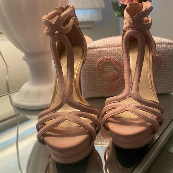 Jessica Simpson Shoes - Women's Blush Pink Strappy Platform Heels